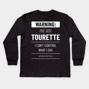 Tourette warning T-shirt Kids Long Sleeve T-Shirt